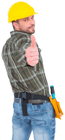 transparent manual worker giving thumbs up in casual attire - Download Free Stock Videos Pikwizard.com