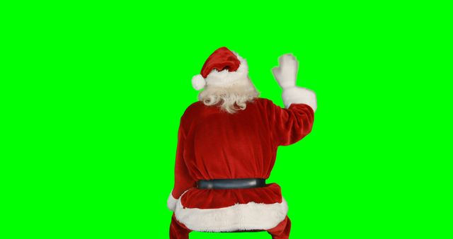 Santa Claus Waving Goodbye with Green Screen Background - Download Free Stock Images Pikwizard.com