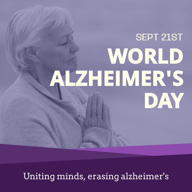 World Alzheimer's Day: Senior Woman Meditating by Seaside - Download Free Stock Templates Pikwizard.com