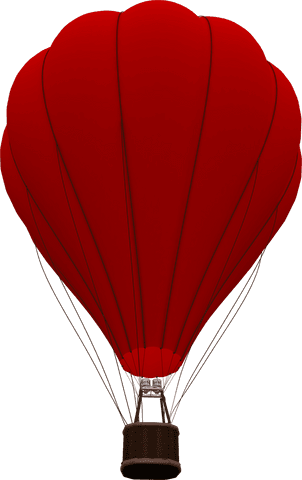 transparent red hot air balloon with brown basket on clear sky - Download Free Stock Videos Pikwizard.com