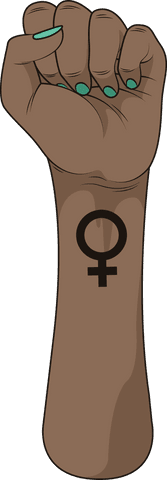 raised fist with female symbol tattoo transparent background - Download Free Stock Videos Pikwizard.com