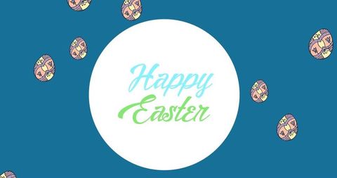 Joyful Easter Greeting with Colorful Eggs