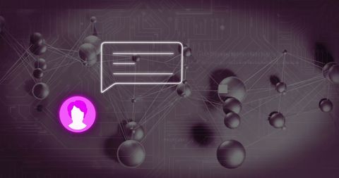 Digital Network Interface with Chat Bubble and User Icon - Download Free Stock Images Pikwizard.com
