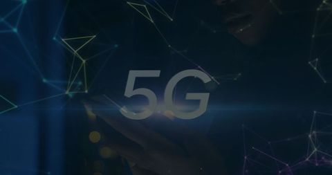 5g technology concept with network connections and smartphone