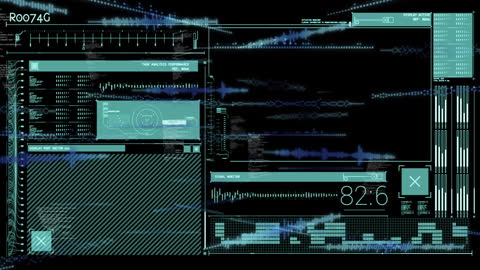 Futuristic Digital Interface Abstract Data Processing Overlay