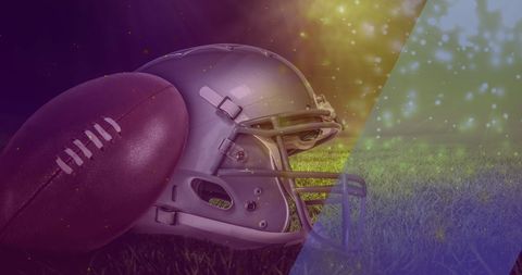 American Football Helmet and Ball with Confetti Celebration - Download Free Stock Images Pikwizard.com