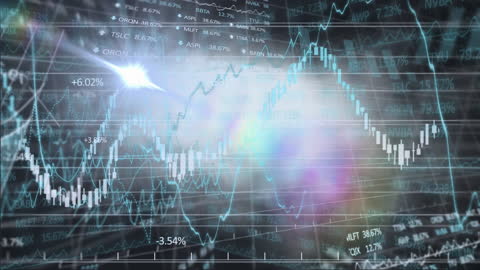Financial Data Analysis with Glowing Graphs and Charts
