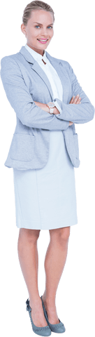 Confident Businesswoman Standing in Professional Attire on Transparent Background