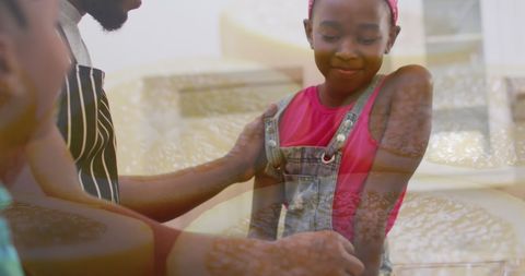 Family Crafting Memories in Kitchen Over Meal Preparation