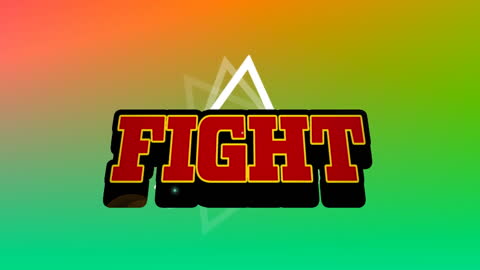 Dynamic Fight Text Animation with Vibrant Colors and Shapes