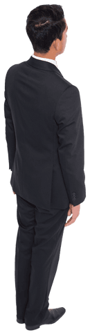 Transparent Isolated Rear View of Businessman in Suit