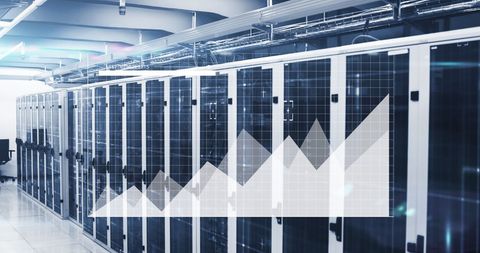 Data Processing with Rising Graph over Computer Servers - Download Free Stock Images Pikwizard.com
