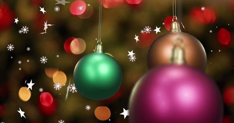 Colorful Christmas Baubles with Festive Lights and Stars - Download Free Stock Images Pikwizard.com