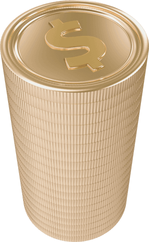 transparent 3d illustration of stacked dollar coins tower - Download Free Stock Videos Pikwizard.com