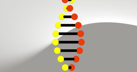 Digitally Rendered DNA Strand with Modern Abstract Design