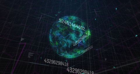 Digital Globe with Network Connections and Binary Data Overlays - Download Free Stock Images Pikwizard.com