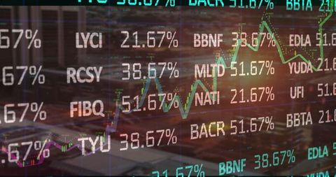 Stock Market Trading Concept with Reflective Data