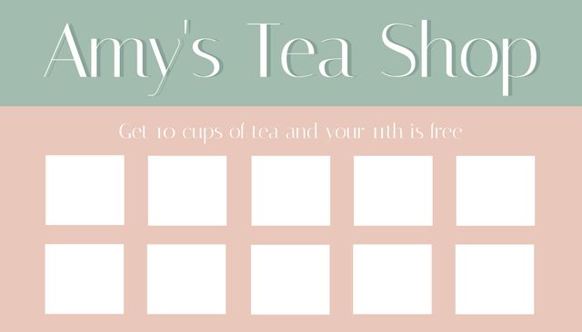 Loyalty Reward Card for Tea Shop with Free Offer - Download Free Stock Videos Pikwizard.com