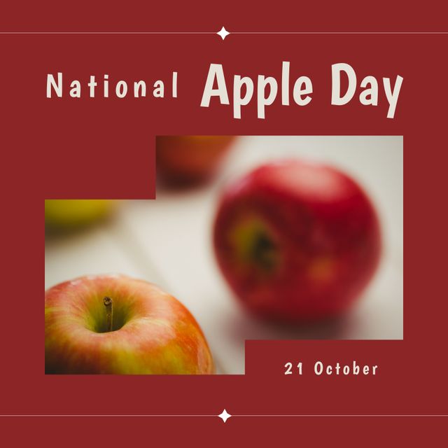 National Apple Day Celebration Flyer with Fresh Apples - Download Free Stock Templates Pikwizard.com