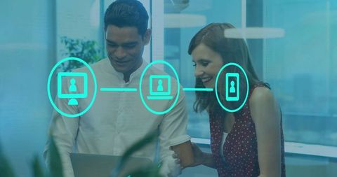 Coworkers Collaborating on Modern Digital Project