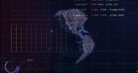 Displaying 3D Point-Cloud Map of Americas on Futuristic Data Analytics Dashboard