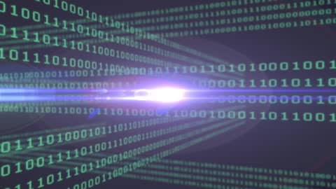 Digital Code Streaming with Light Flare Background