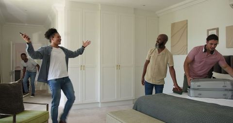 Friends Packing for a Joyful Wedding Journey