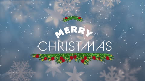 Merry Christmas Banner with Falling Snow Animation