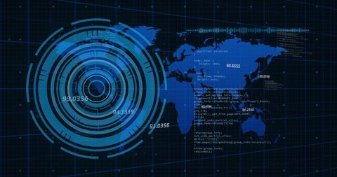 Data Processing Digital Interface with World Map Visualization - Download Free Stock Images Pikwizard.com