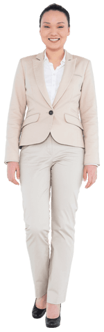 Smiling Asian Businesswoman in Formal Attire, Transparent Background