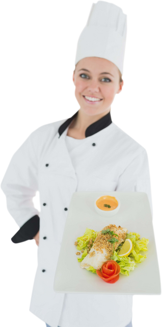 Transparent Smiling Chef Holding Gourmet Vegetable Dish - Download Free Stock Videos Pikwizard.com