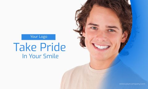 Smiling Young Man Promotes Dental Confidence - Download Free Stock Templates Pikwizard.com