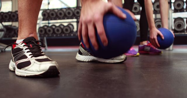 People Exercising in Gym Wearing Sneakers - Download Free Stock Images Pikwizard.com