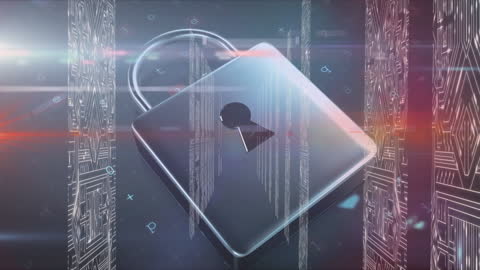 Padlock with Cyber Codes Securing Digital Data