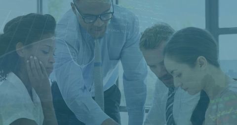 Diverse Team Meeting Discussing Financial Data Analysis