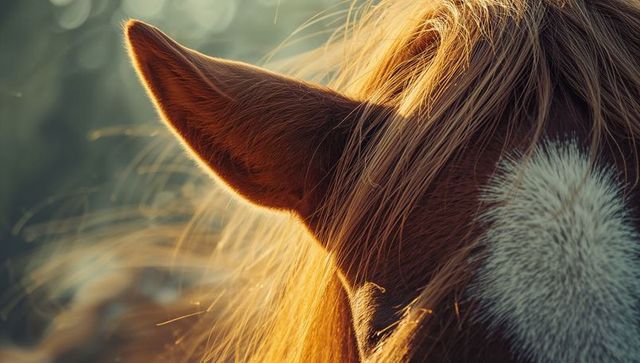 Horse Elegance in Sunrise Light Captured Close-up