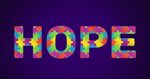 Colorful Puzzle Letters Forming Word Hope for Autism Awareness - Download Free Stock Images Pikwizard.com