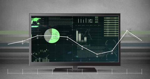 Global Financial Data Analytics on Digital Screen - Download Free Stock Images Pikwizard.com