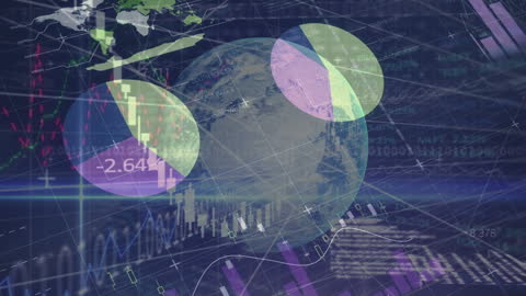 Global Finance and Technology Background with Graphs