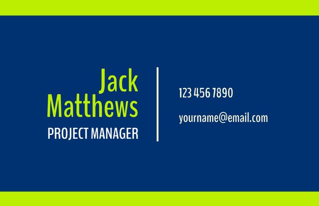 Bold Business Card Design for Project Manager - Download Free Stock Templates Pikwizard.com