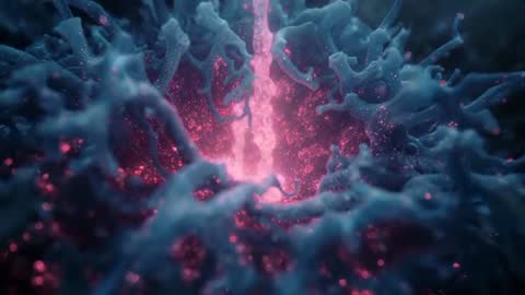 Bioluminescent Digital Organism in Futuristic 3D Scene