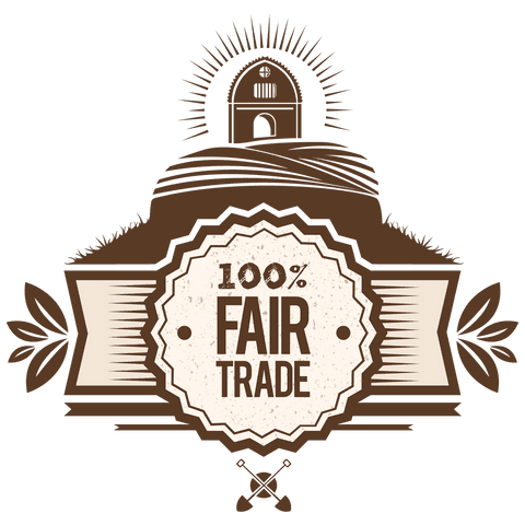 Transparent vector badge with 100 percent fair trade tag