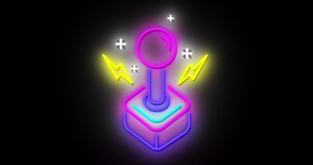 Neon Joystick Illustration Capturing Retro Gaming Aesthetics - Download Free Stock Images Pikwizard.com