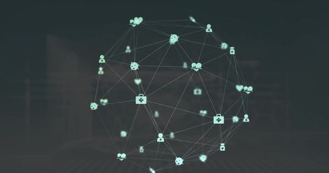 Digital Network of Medical Icons with Data Interface Background - Download Free Stock Images Pikwizard.com
