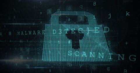 Cybersecurity Concept with Digital Lock and Malware Warning - Download Free Stock Images Pikwizard.com