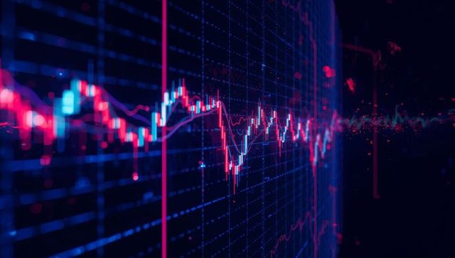 Futuristic Finance Trading Graph with Interactive Data Visualization