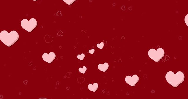 Floating Pink Hearts on Red Expressing Valentine's Love - Download Free Stock Images Pikwizard.com