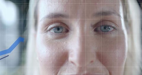 Caucasian Businesswoman Analyzing Financial Data Technology Impact