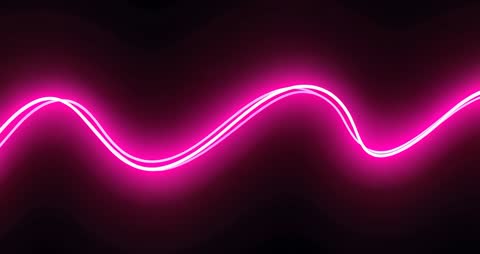Glowing Pink Neon Waves in Motion