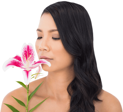 peaceful woman with transparent background smelling a beautiful lily - Download Free Stock Videos Pikwizard.com
